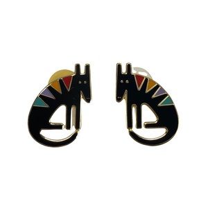 Vintage Laurel Burch Terra Pierced Earrings.